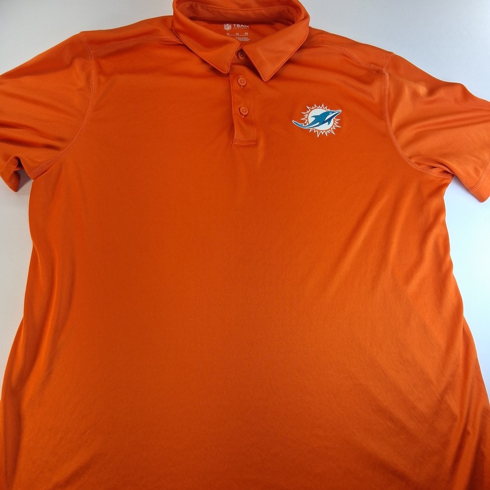 Miami Dolphins Antigis Performance Polo Shirt Mens XL Orange Logo NFL